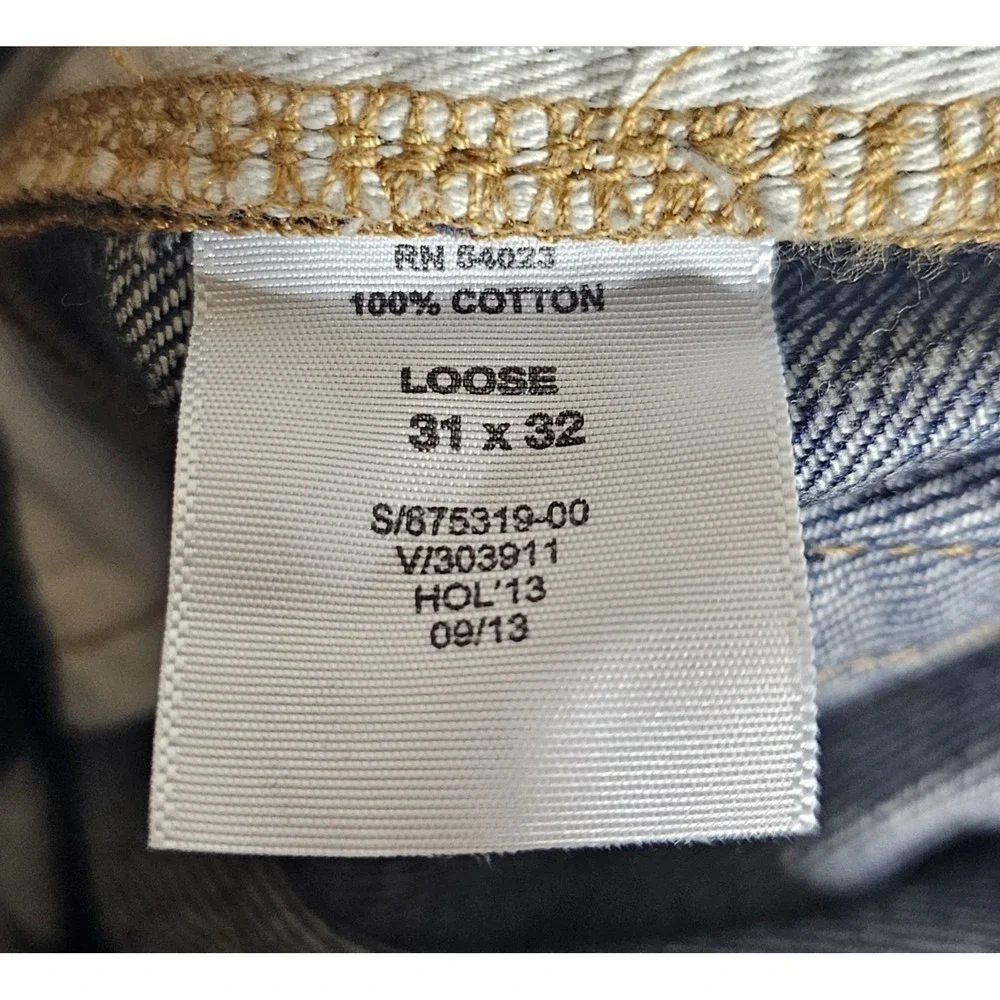 Gap 1969 Loose Fit Jeans Mens Size 31x32 Blue Dark Wash Baggy Cotton Denim